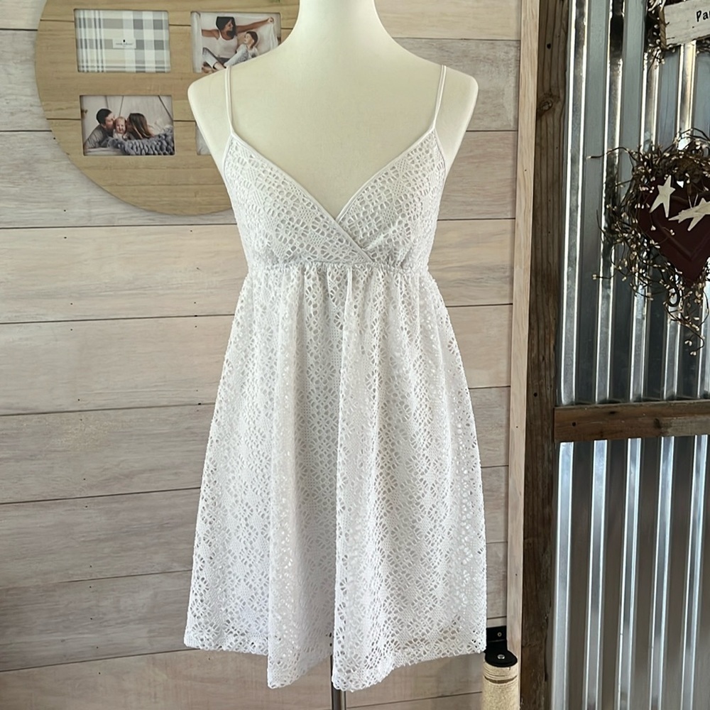 Express White Eyelet Dress XS